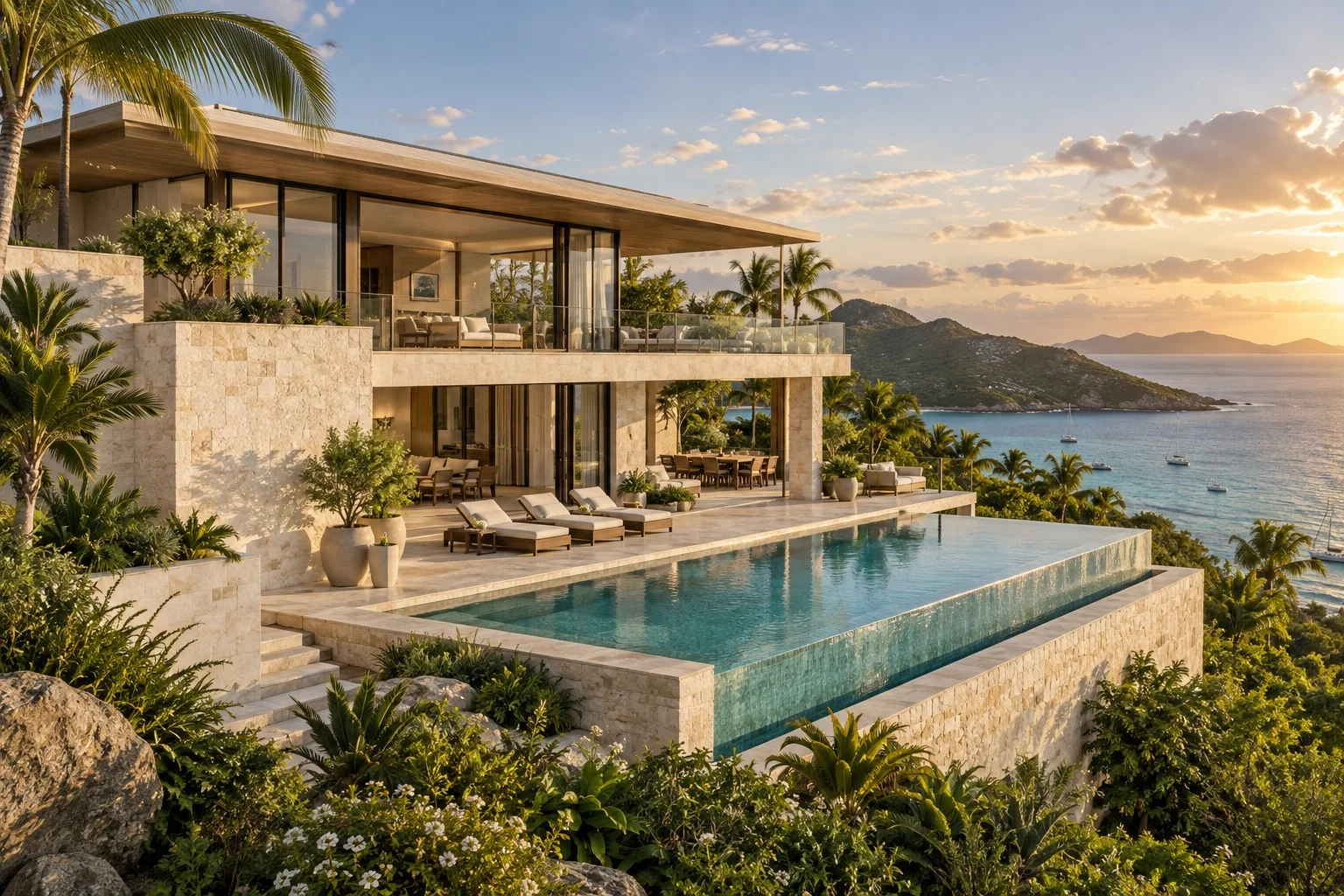 Hillside luxury villa with pool